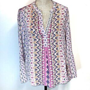Nicky Hilton & Tolani Designer Silk blouse top Womens Sz M